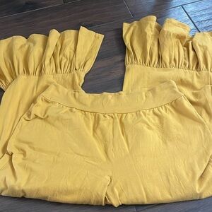 Matilda Jane ruffle bottoms mustard yellow